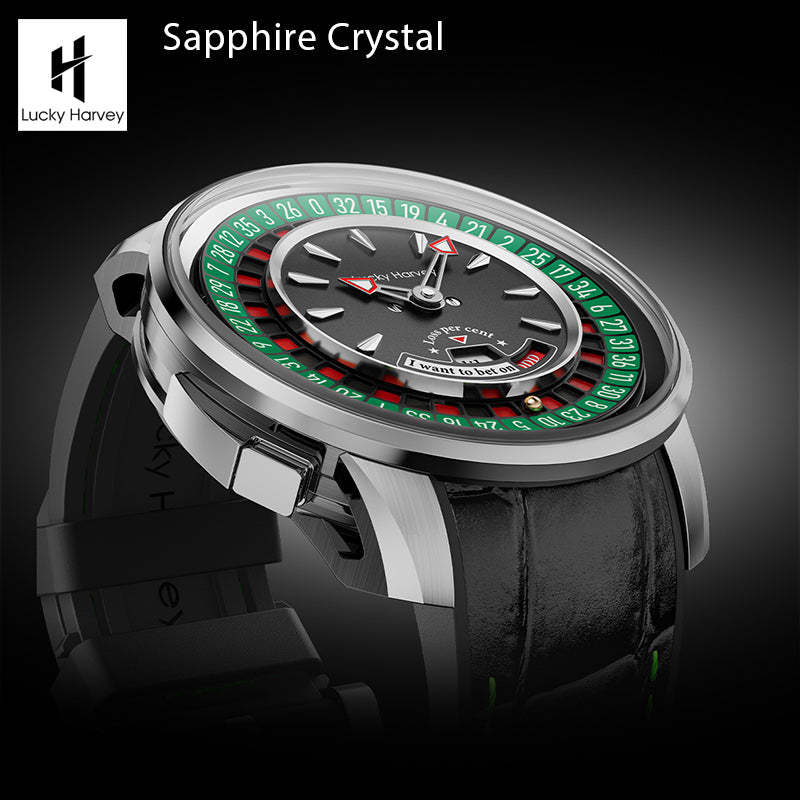 Lucky Harvey Automaton Player Series Silver European Roulette 18K GOLD BALL Automatic Watch