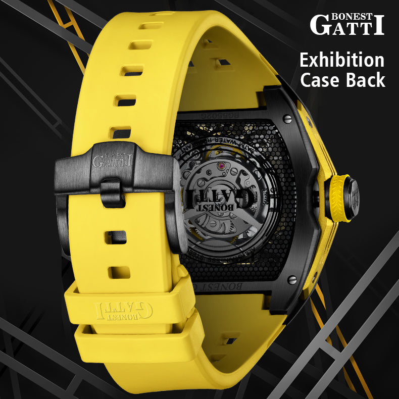 BONEST GATTI Automatic Skeleton Movement Barrel shaped Case Luminous BG5502