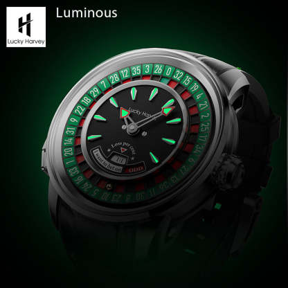 Lucky Harvey Automaton Player Series Silver European Roulette 18K GOLD BALL Automatic Watch