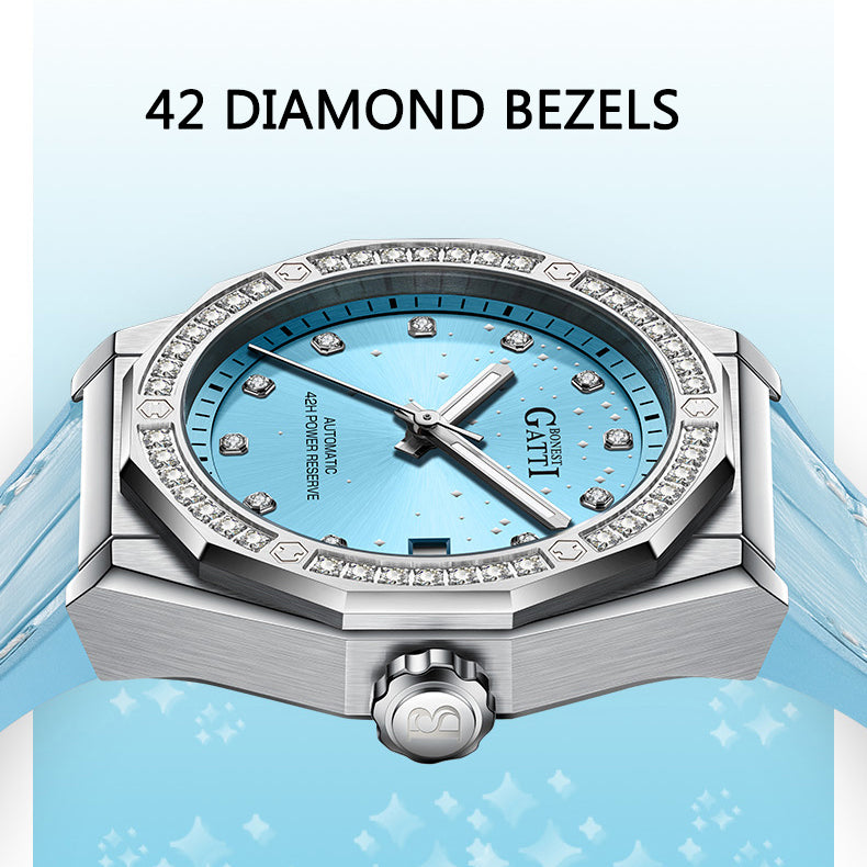 BONEST GATTI Automatic Citizen Movement Star Dial Diamond Bezel Women's Automatic Mechanical Watch BG8902