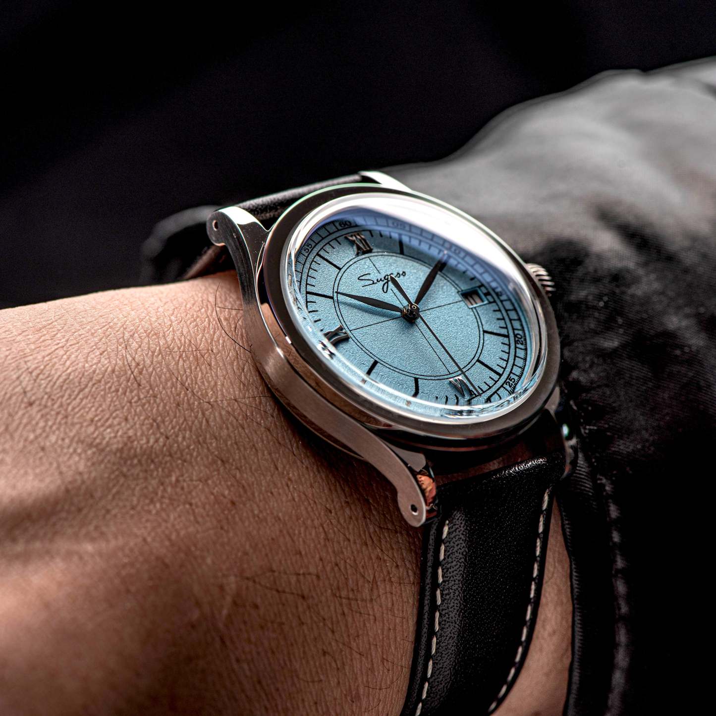 Heritage 411-3B Seagull 2130 Movement  Stainless Steel Case Deep Light Blue Dial SU4113BLB-TIME.SHOP