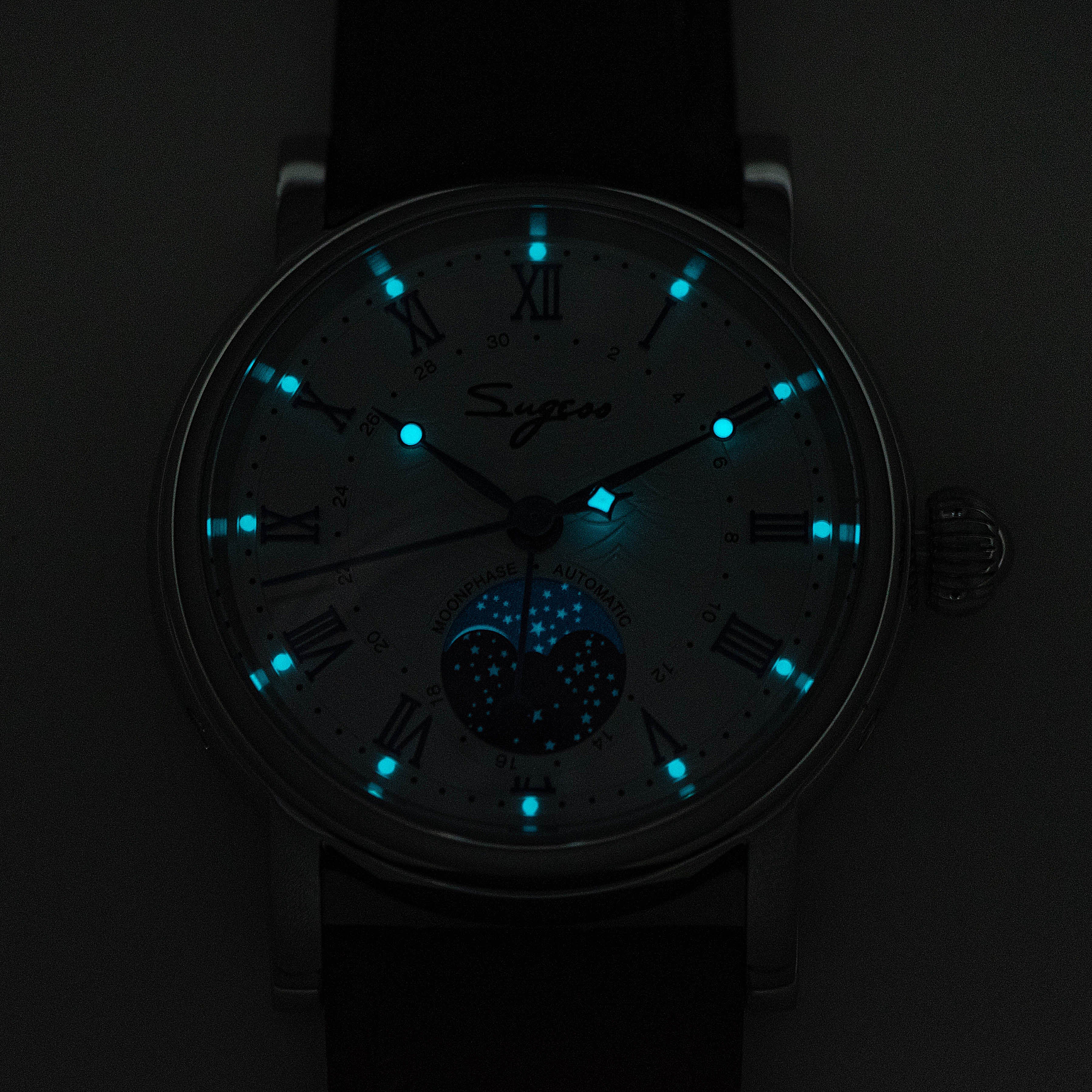 MoonPhase Master SU2108SZ Stainless-Steel Moon Phase Blue Indices-TIME.SHOP