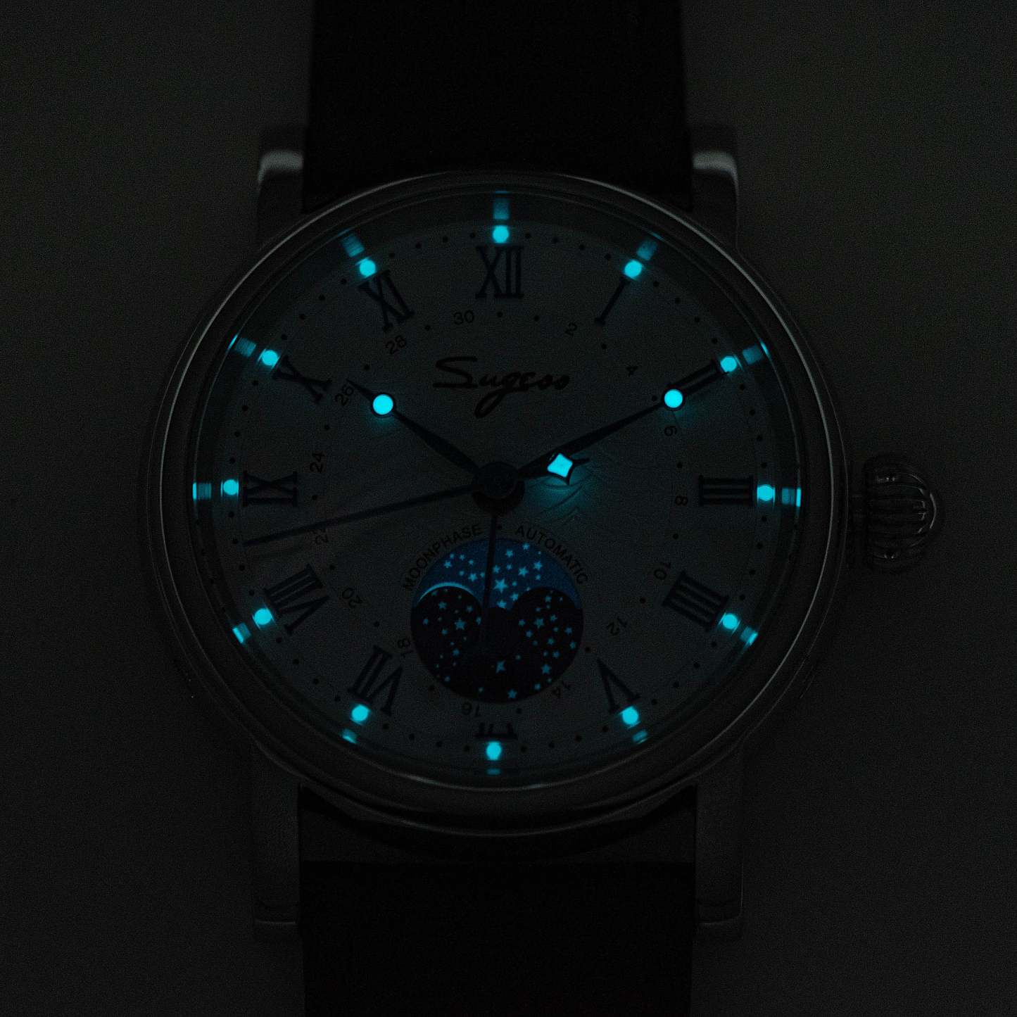 MoonPhase Master SU2108SZ Stainless-Steel Moon Phase Blue Indices-TIME.SHOP