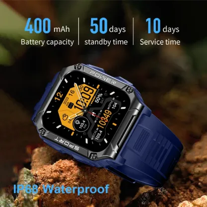 Hit 1.95 "new Bluetooth call smart watch men sport fitness tracker compass weather IP68 waterproof male smartwatch 400mAh