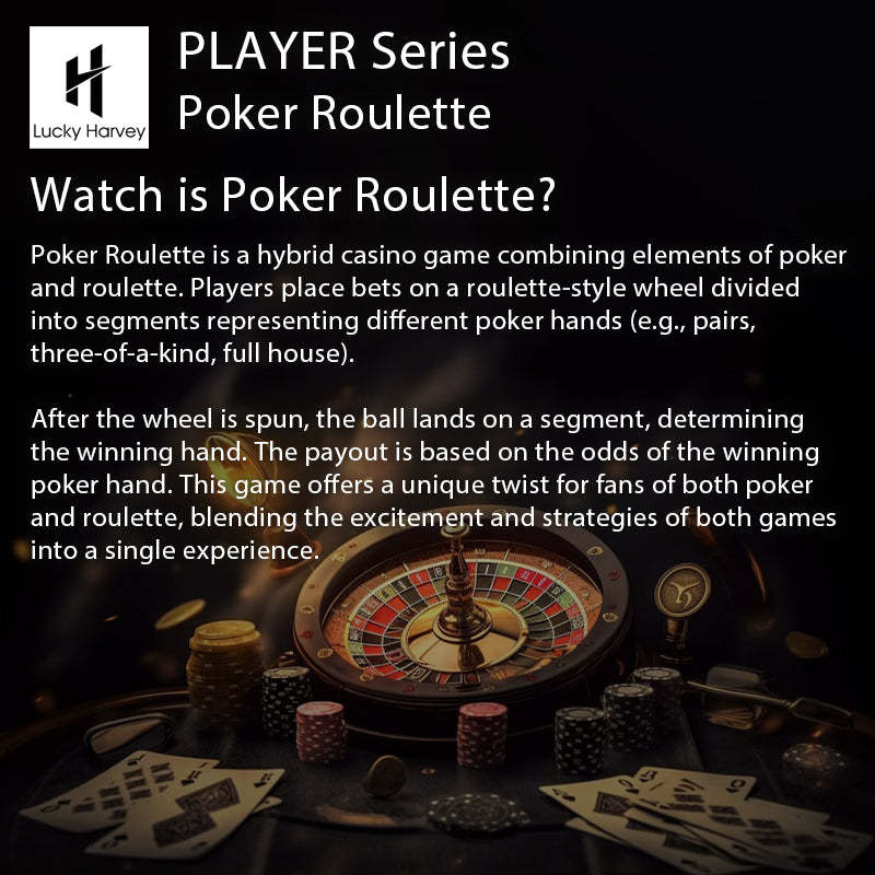 Lucky Harvey Automaton Player Series Silver Poker Roulette 18K GOLD BALL Automatic Watch