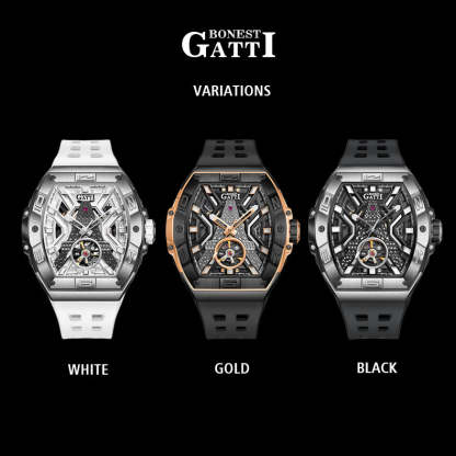 BONEST GATTI  Tower Theme Barrel shaped watch Skeleton Movement Watch BG9970