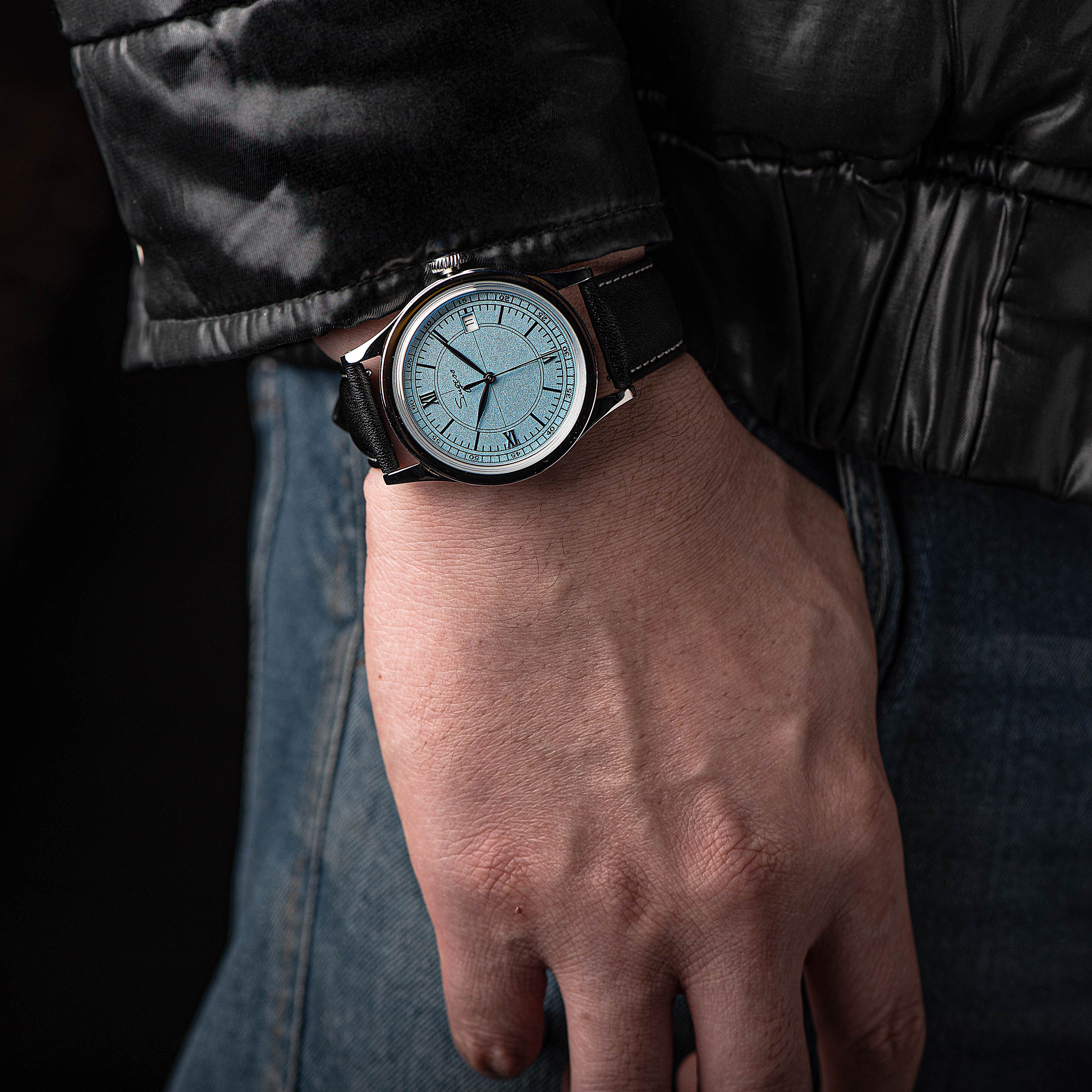 Heritage 411-3B Seagull 2130 Movement  Stainless Steel Case Deep Light Blue Dial SU4113BLB-TIME.SHOP