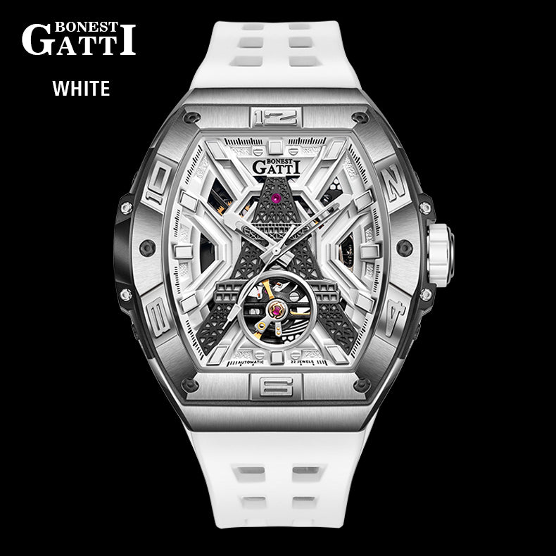 BONEST GATTI Tower Theme Barrel shaped watch Skeleton Movement Watch B