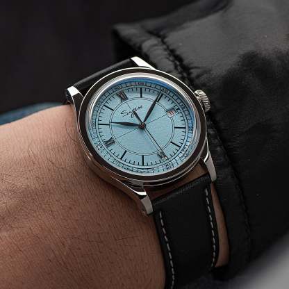 Heritage 411-3B Seagull 2130 Movement  Stainless Steel Case Deep Light Blue Dial SU4113BLB-TIME.SHOP