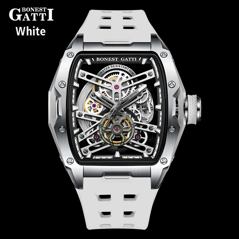 BONEST GATTI Automatic Skeleton Movement Barrel shaped Case Luminous BG5502