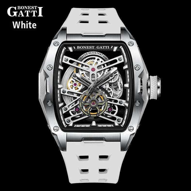 BONEST GATTI Automatic Skeleton Movement Barrel shaped Case Luminous BG5502