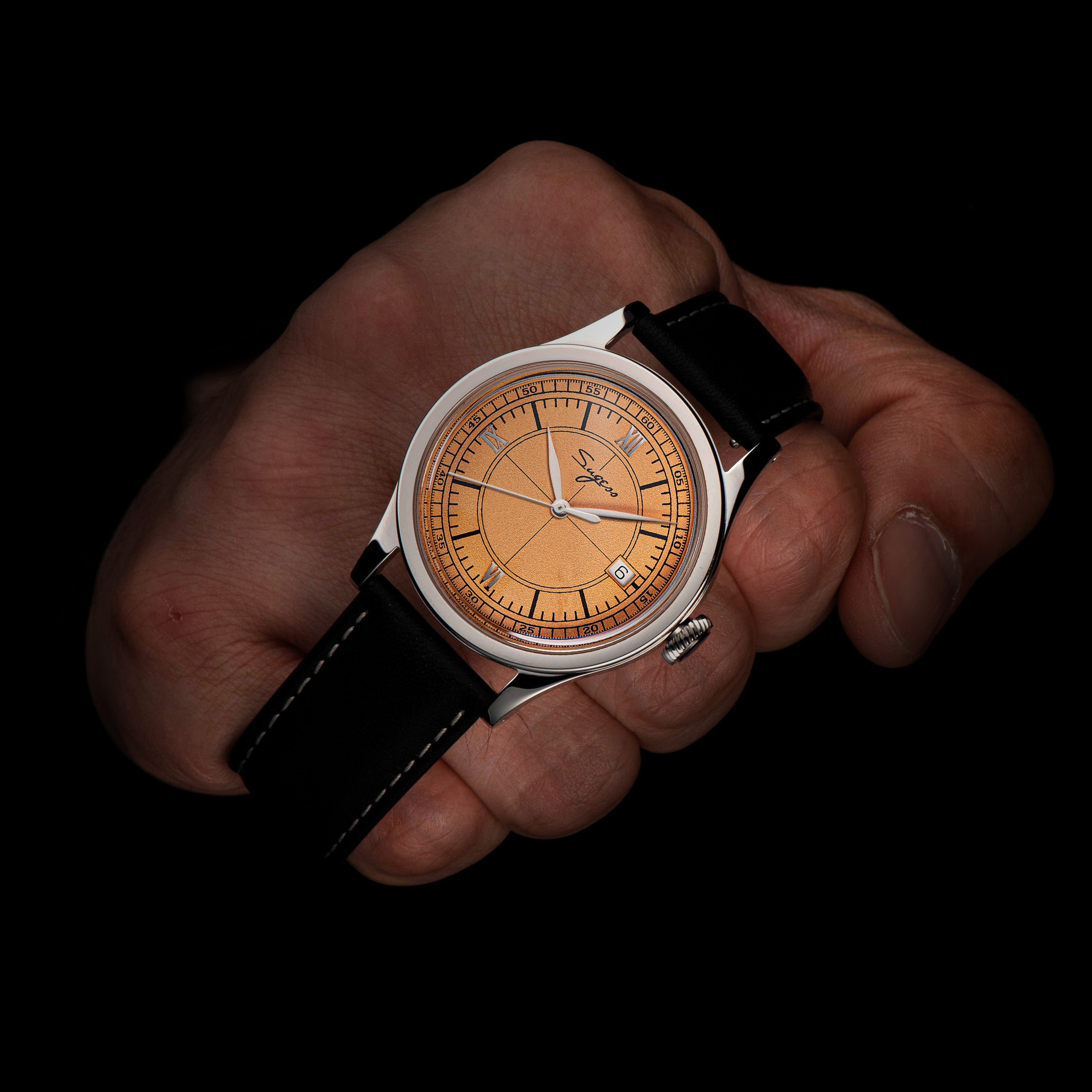 Heritage 411-3B Seagull 2130 Movement  Stainless Steel Case Deep Orange Dial SU4113BOR-TIME.SHOP