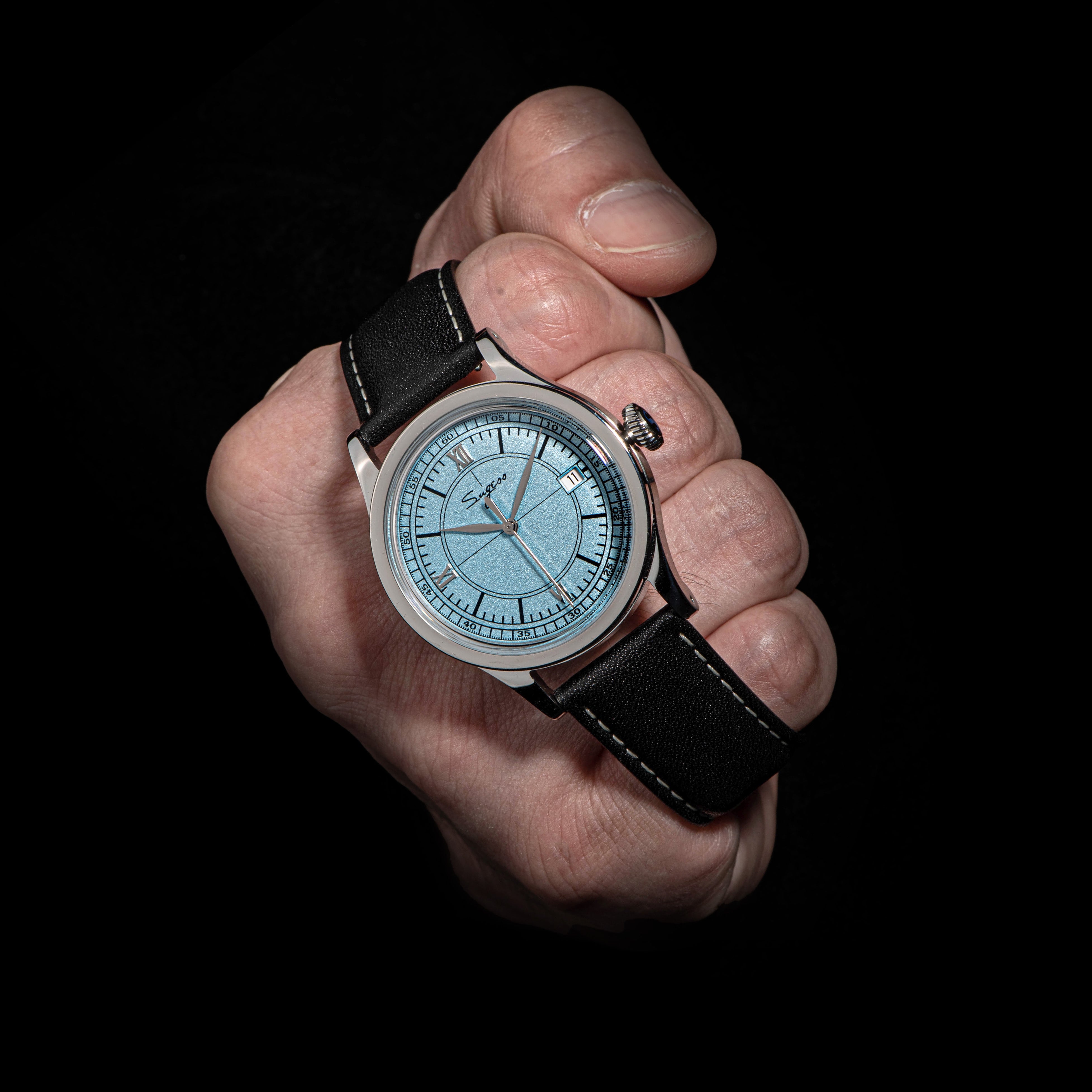 Heritage 411-3B Seagull 2130 Movement  Stainless Steel Case Deep Light Blue Dial SU4113BLB-TIME.SHOP