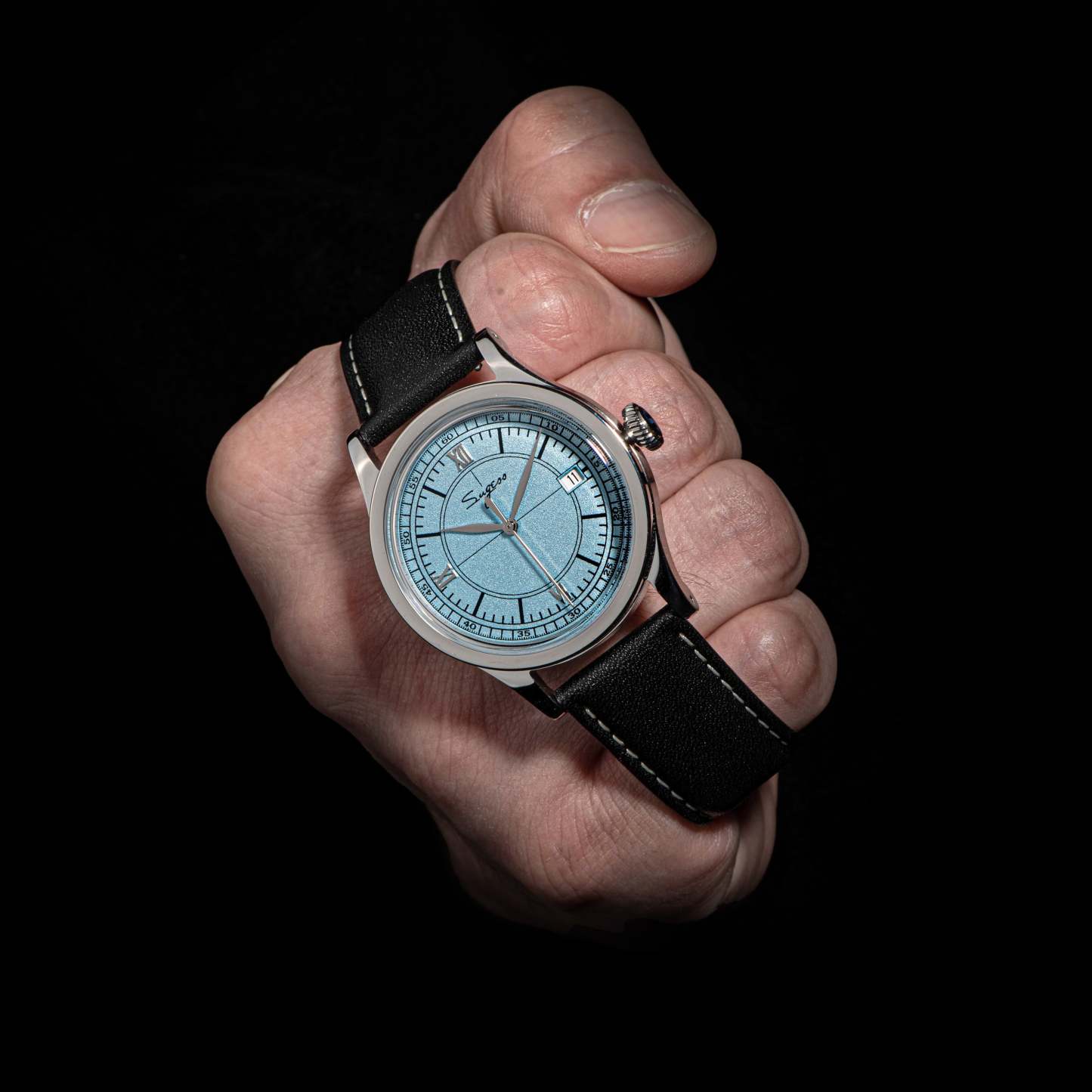 Heritage 411-3B Seagull 2130 Movement  Stainless Steel Case Deep Light Blue Dial SU4113BLB-TIME.SHOP