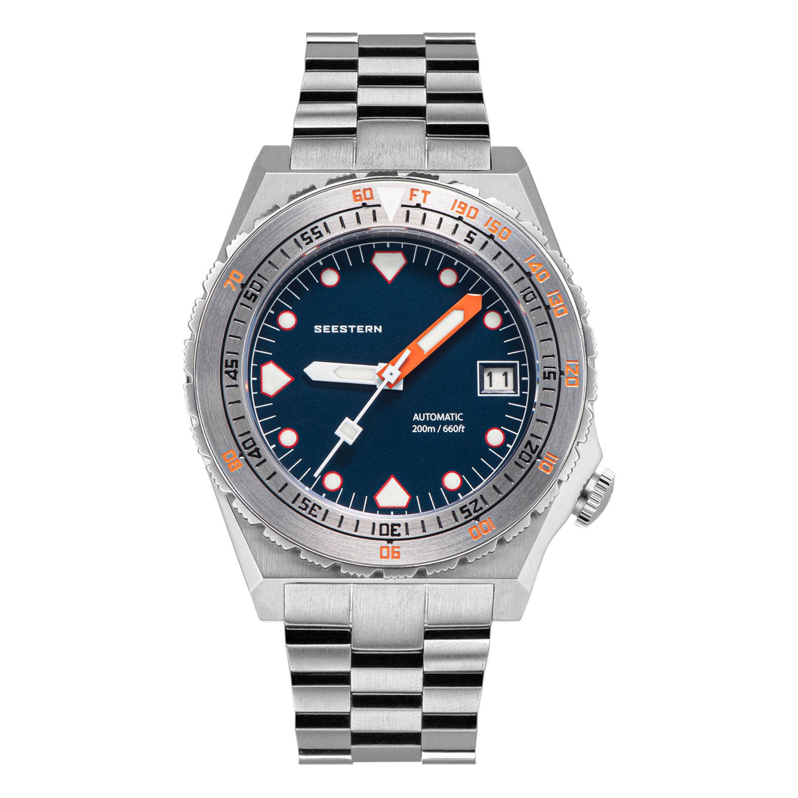 Seestern Vintage 407 600T Deep Blue Dial Ceramic Bezel-TIME.SHOP