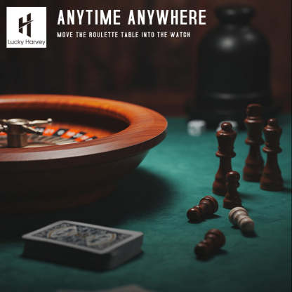 Lucky Harvey Automaton Player Series Silver Poker Roulette 18K GOLD BALL Automatic Watch