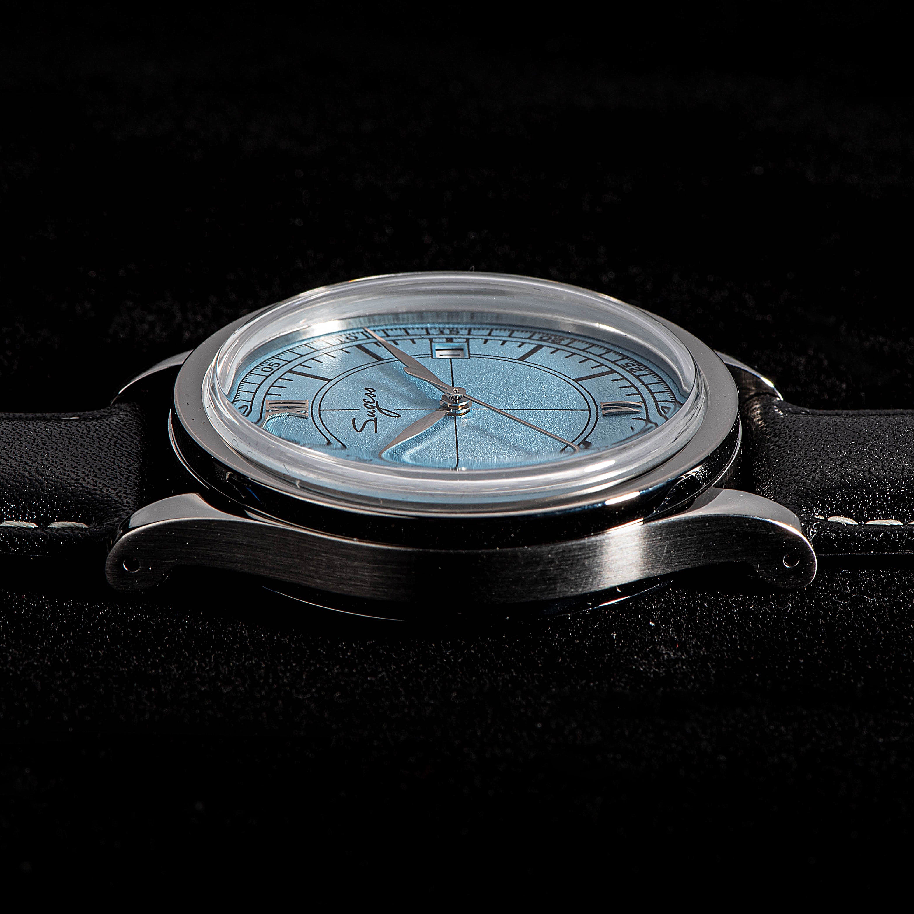 Heritage 411-3B Seagull 2130 Movement  Stainless Steel Case Deep Light Blue Dial SU4113BLB-TIME.SHOP