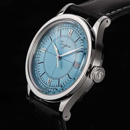 Heritage 411-3B Seagull 2130 Movement  Stainless Steel Case Deep Light Blue Dial SU4113BLB-TIME.SHOP