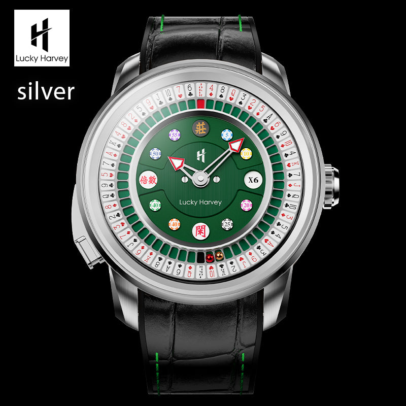 Lucky Harvey Automaton Player Series Silver Poker Roulette 18K GOLD BA
