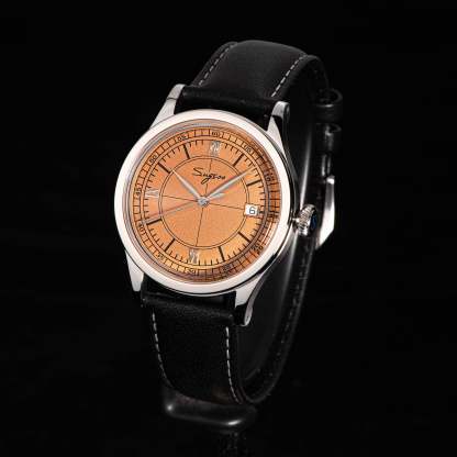 Heritage 411-3B Seagull 2130 Movement  Stainless Steel Case Deep Orange Dial SU4113BOR-TIME.SHOP