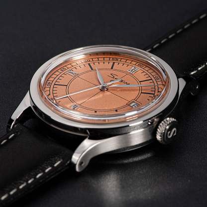 Heritage 411-3B Seagull 2130 Movement  Stainless Steel Case Deep Orange Dial SU4113BOR-TIME.SHOP