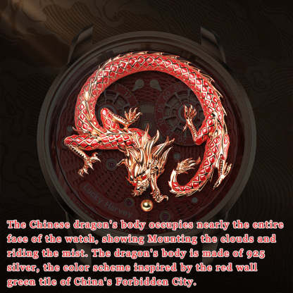 2024 Green Enamel Dragon Scale 999 Gold Pearl Automata Watch Limited Edition 200PCS Lucky Harvey