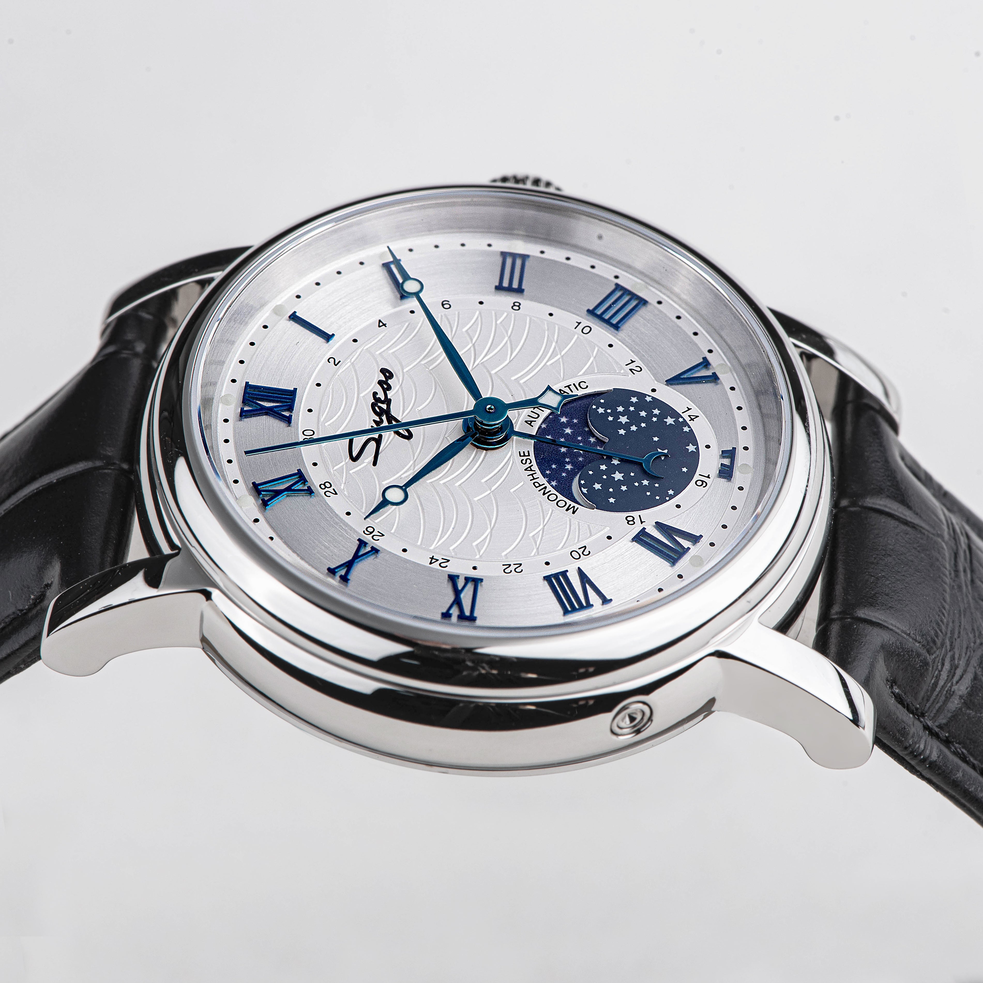 MoonPhase Master SU2108SZ Stainless-Steel Moon Phase Blue Indices-TIME.SHOP
