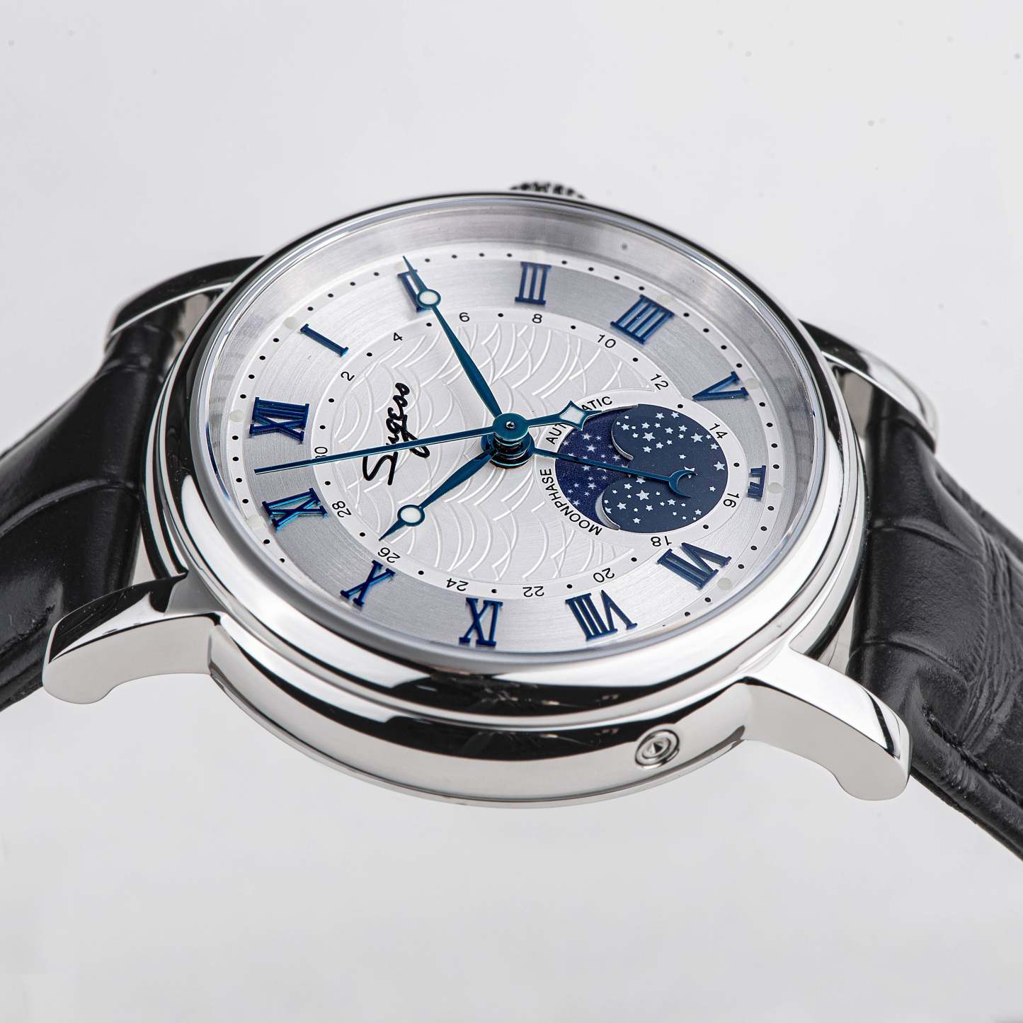 MoonPhase Master SU2108SZ Stainless-Steel Moon Phase Blue Indices-TIME.SHOP