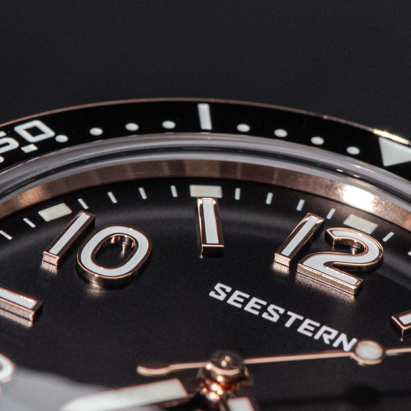 Seestern S435 Professional Diver Rose Gold Rubber Band (Seagull ST2130 movement)-TIME.SHOP
