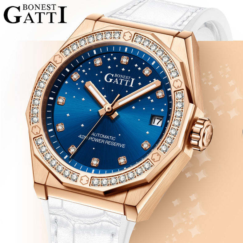 BONEST GATTI Automatic Citizen Movement Star Dial Diamond Bezel Women's Automatic Mechanical Watch BG8902