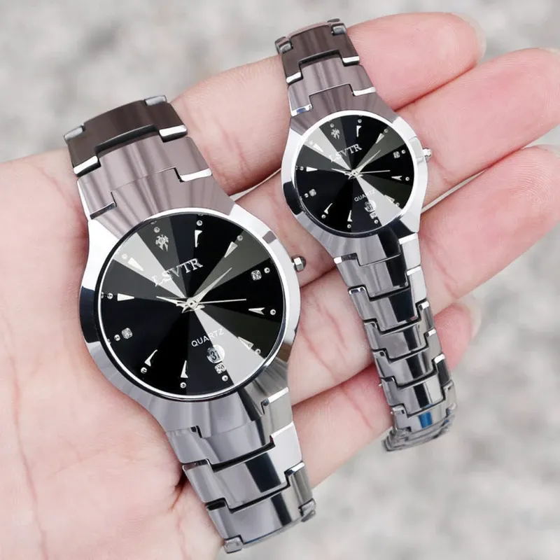 Alloy Steel Color Men's Quartz Calendar Date Watch Women's Couple Lover Watches Relojes Para Mujer Women's Wrist Watch