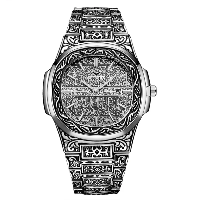 Men Watches ONOLA Fashion Casual Quartz Wristwatches Male Clock Top Brand Luxury Leather Wrist Watches with Calendar