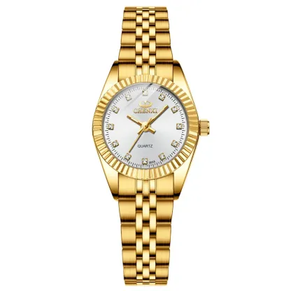 Chenxi lover watches luxury business stainless steel gold watch men classic waterproof watch for women rhinestone couple gift