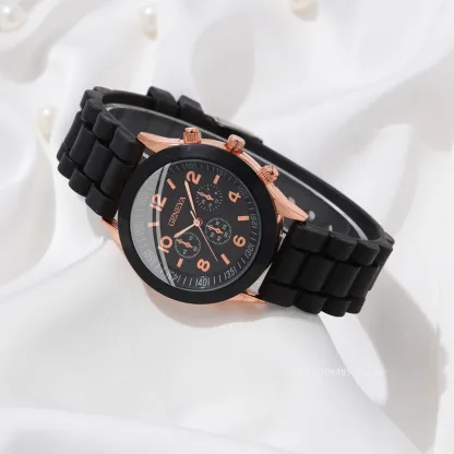 4PCs new luxury women's watch fashion luxury elegant alloy wristwatch PU leather strap couple watch quartz holiday gifts no box