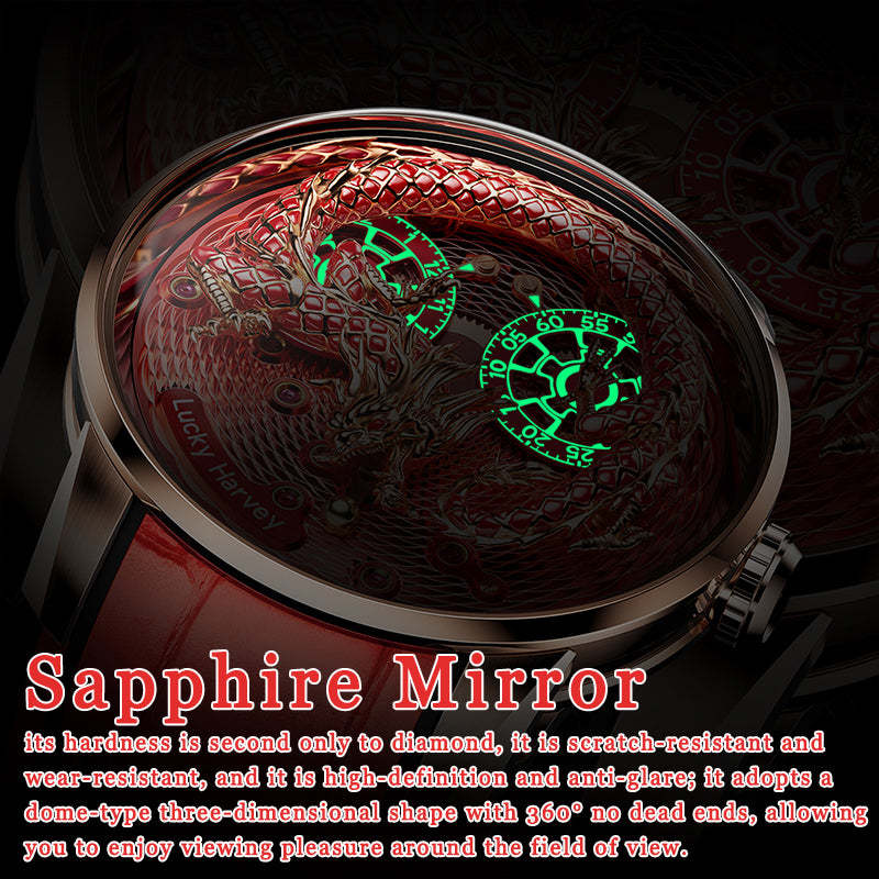 2024 Green Enamel Dragon Scale 999 Gold Pearl Automata Watch Limited Edition 200PCS Lucky Harvey