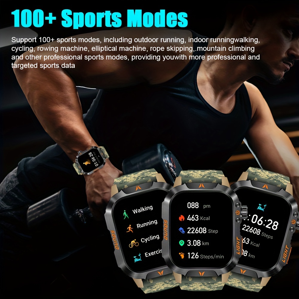 2024 New Smart Watch (Answer/Call) Outdoor Sports Watch Led Altimeter Barometer 100 Sport Mode 600mah Battery Multimedia Message Check Weather Pedometer Fitness Tracker for Android iPhone Gift