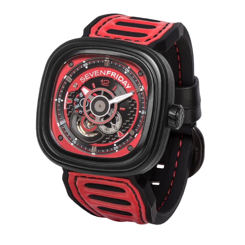 SEVENFRIDAY: P3B/06 RACING TEAM RED HOT WATCH-TIME.SHOP