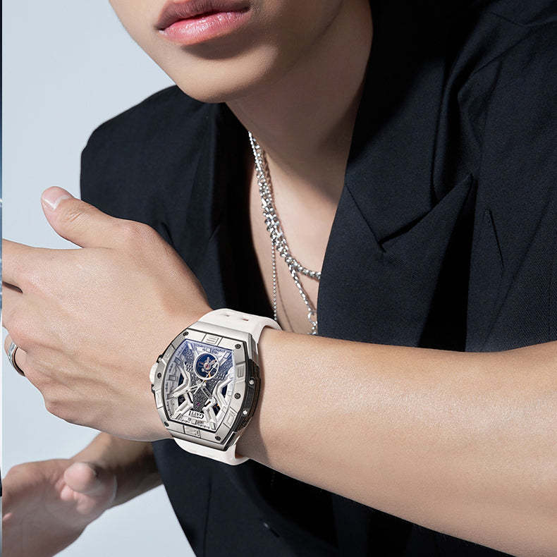 BONEST GATTI  Tower Theme Barrel shaped watch Skeleton Movement Watch BG9970