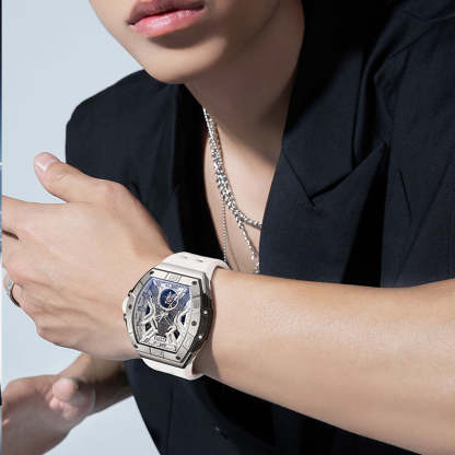 BONEST GATTI  Tower Theme Barrel shaped watch Skeleton Movement Watch BG9970