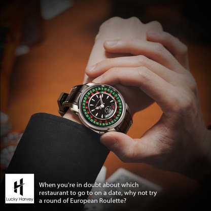 Lucky Harvey Automaton Player Series Silver European Roulette 18K GOLD BALL Automatic Watch