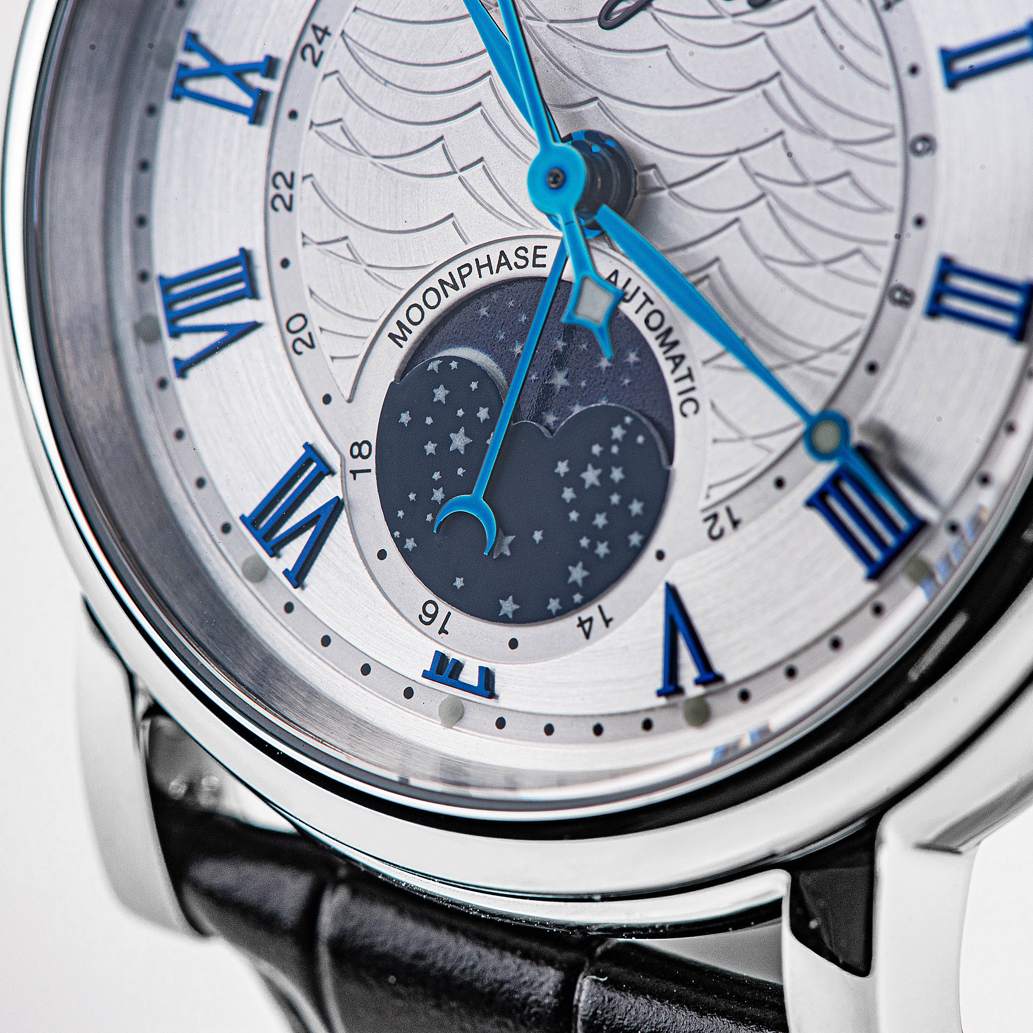 MoonPhase Master SU2108SZ Stainless-Steel Moon Phase Blue Indices-TIME.SHOP