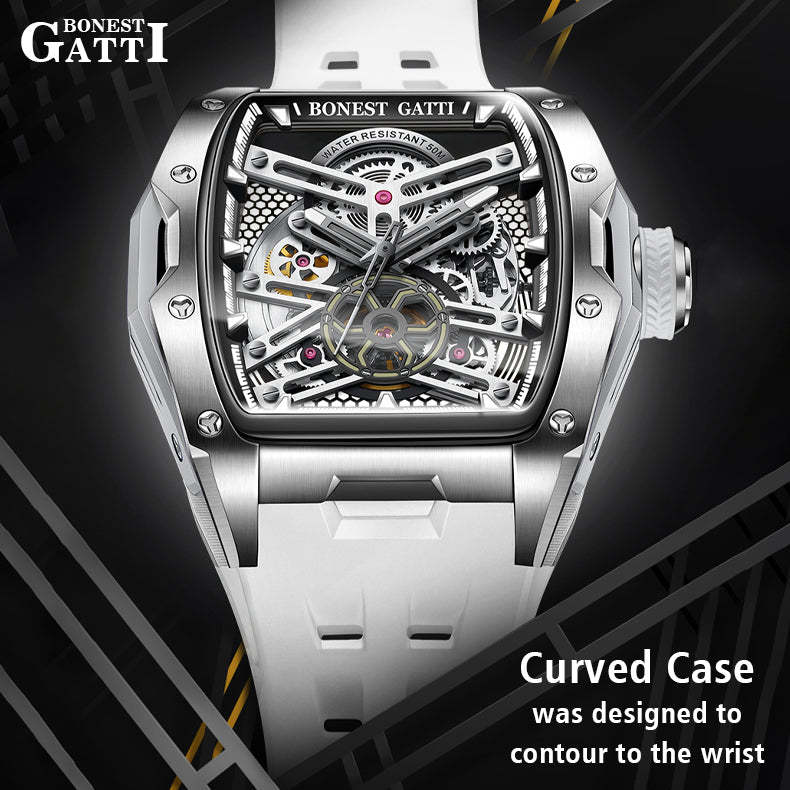 BONEST GATTI Automatic Skeleton Movement Barrel shaped Case Luminous BG5502