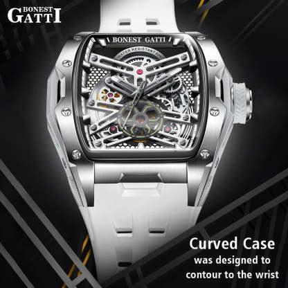 BONEST GATTI Automatic Skeleton Movement Barrel shaped Case Luminous BG5502