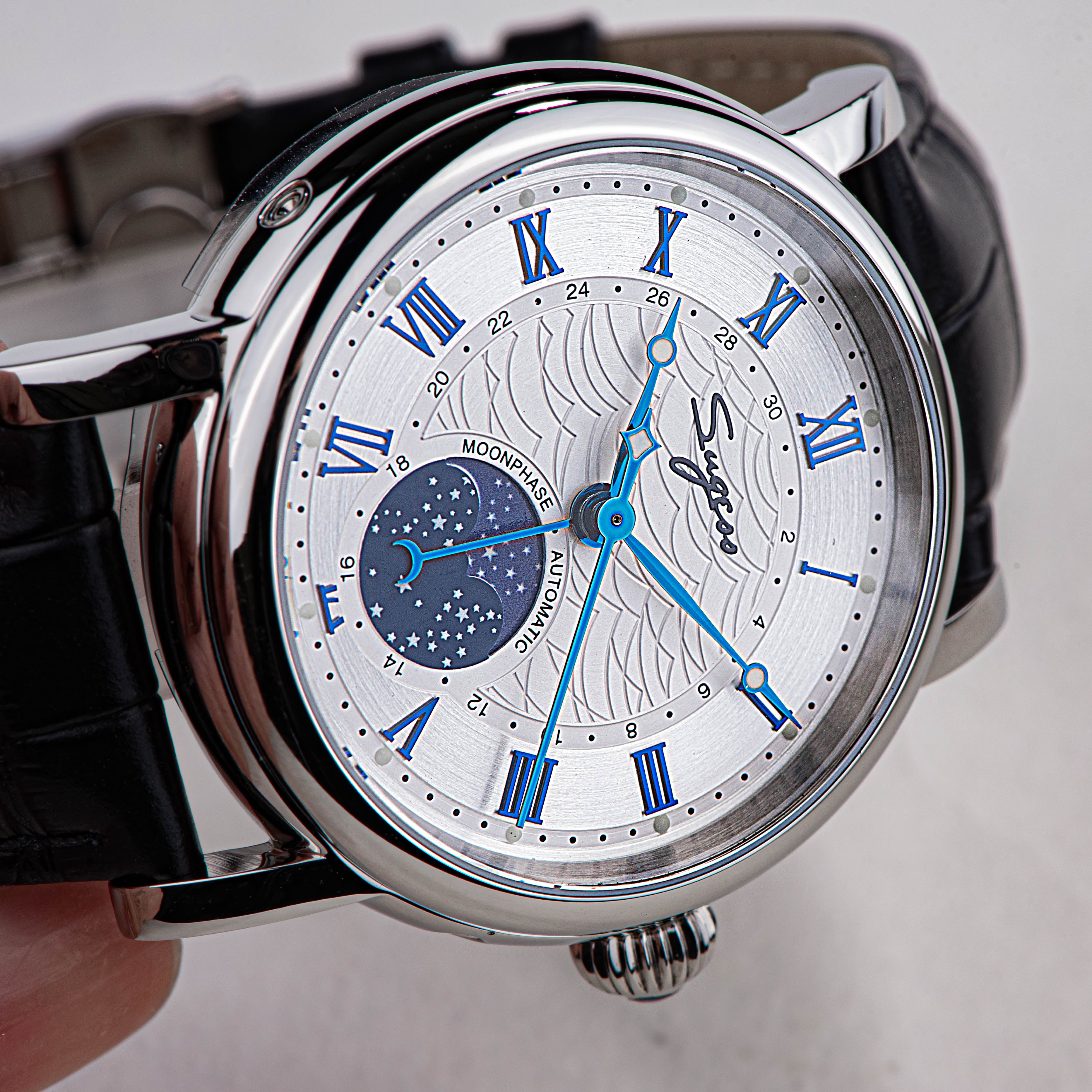 MoonPhase Master SU2108SZ Stainless-Steel Moon Phase Blue Indices-TIME.SHOP