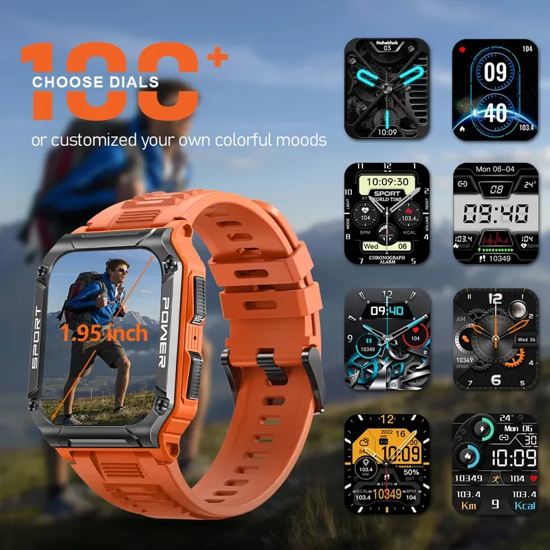 Hit 1.95 "new Bluetooth call smart watch men sport fitness tracker compass weather IP68 waterproof male smartwatch 400mAh