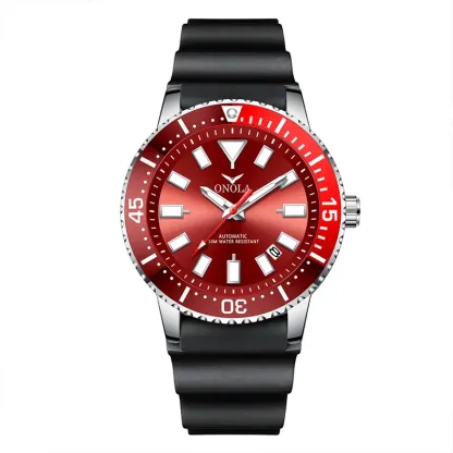 Hot Sale Business Men's Watch ONOLA Genuine Waterproof Leisure Quartz Watch Fashion Rubber Strap Men's Clock Gift