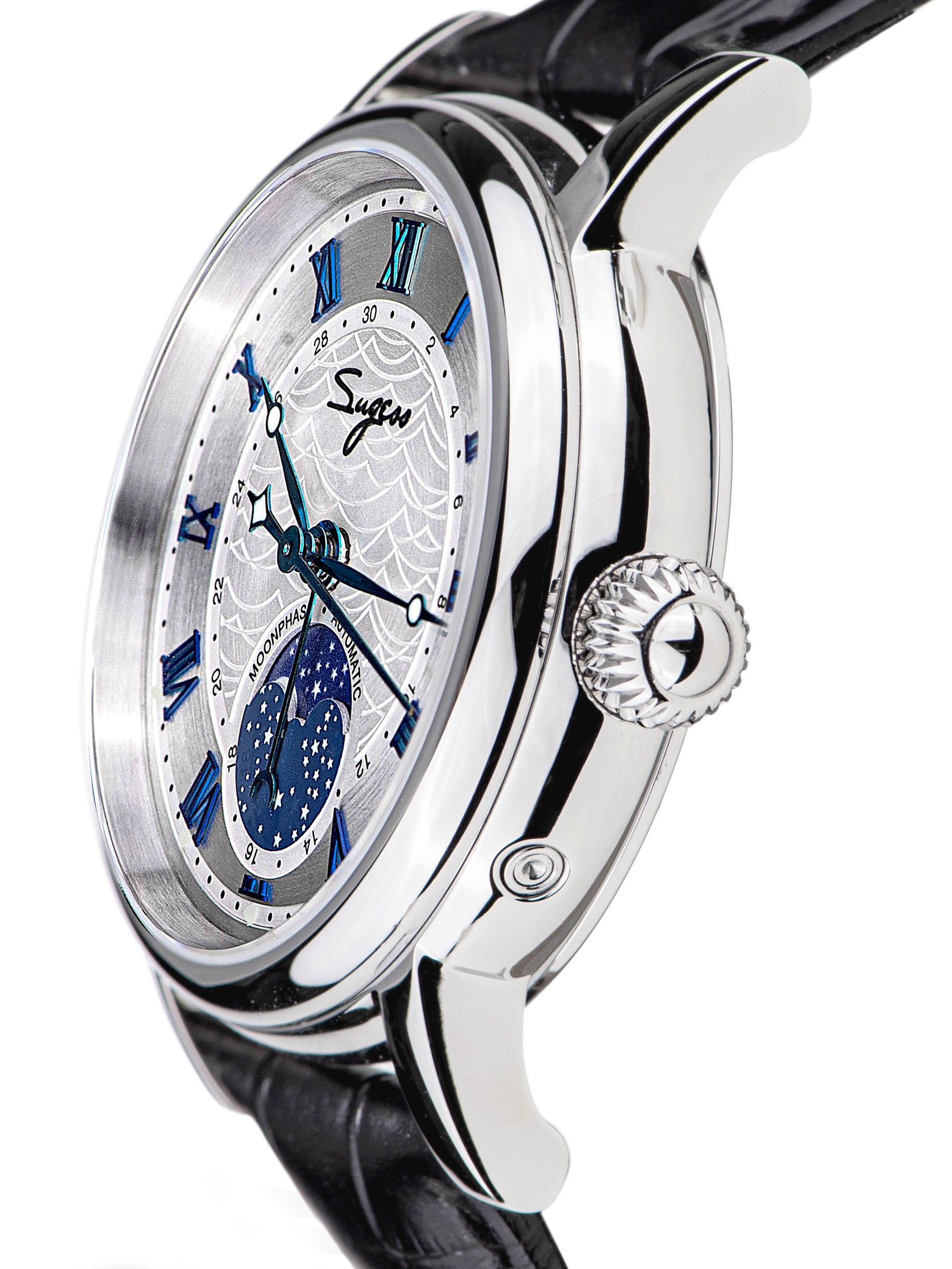 MoonPhase Master SU2108SZ Stainless-Steel Moon Phase Blue Indices-TIME.SHOP