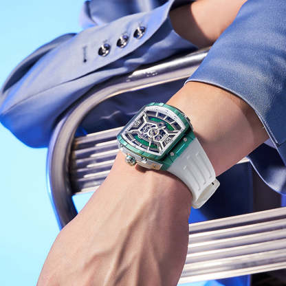 BONEST GATTI Barrel shaped Skeleton Movement Watch Luminous BG5601