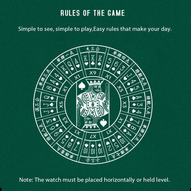 Lucky Harvey Automaton Player Series Silver Three Card Poker (SAN GONG) Roulette Automatic Watch