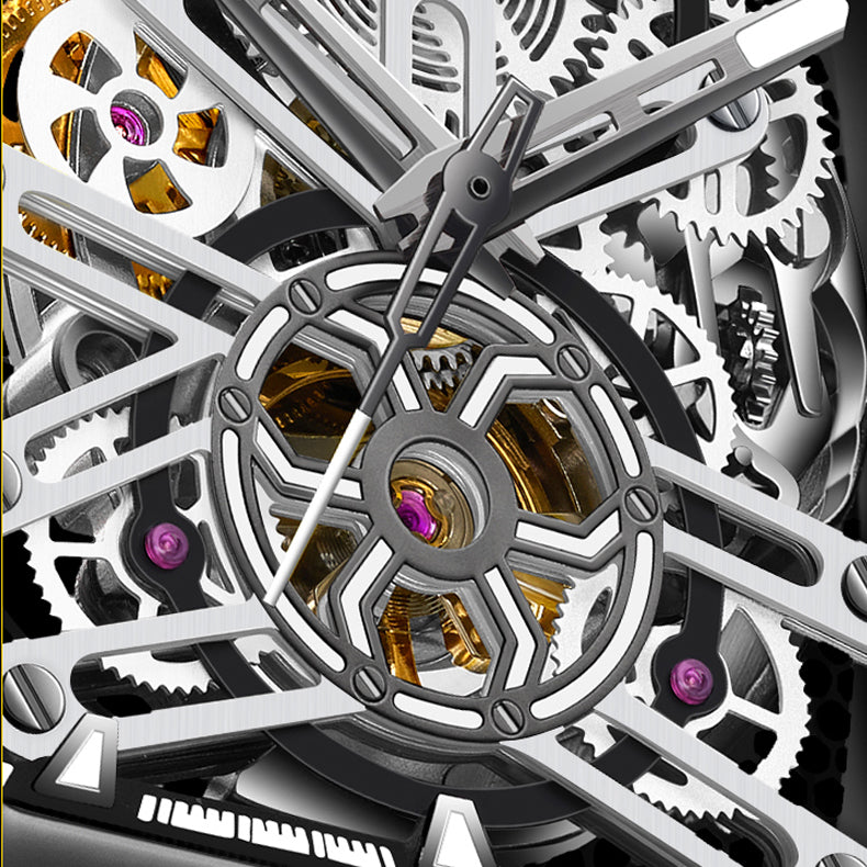 BONEST GATTI Automatic Skeleton Movement Barrel shaped Case Luminous BG5502